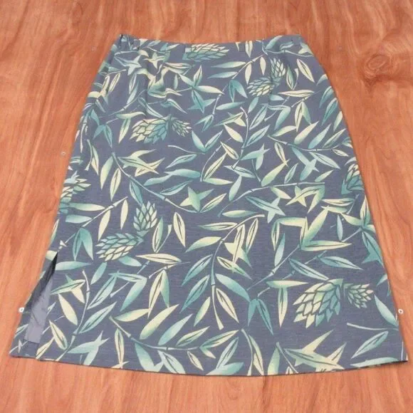TOMMY BAHAMA Tropical Hawaiian 100% Silk Skirt Womens Sz 14 Fully Lined Side Zip - Picture 8 of 12